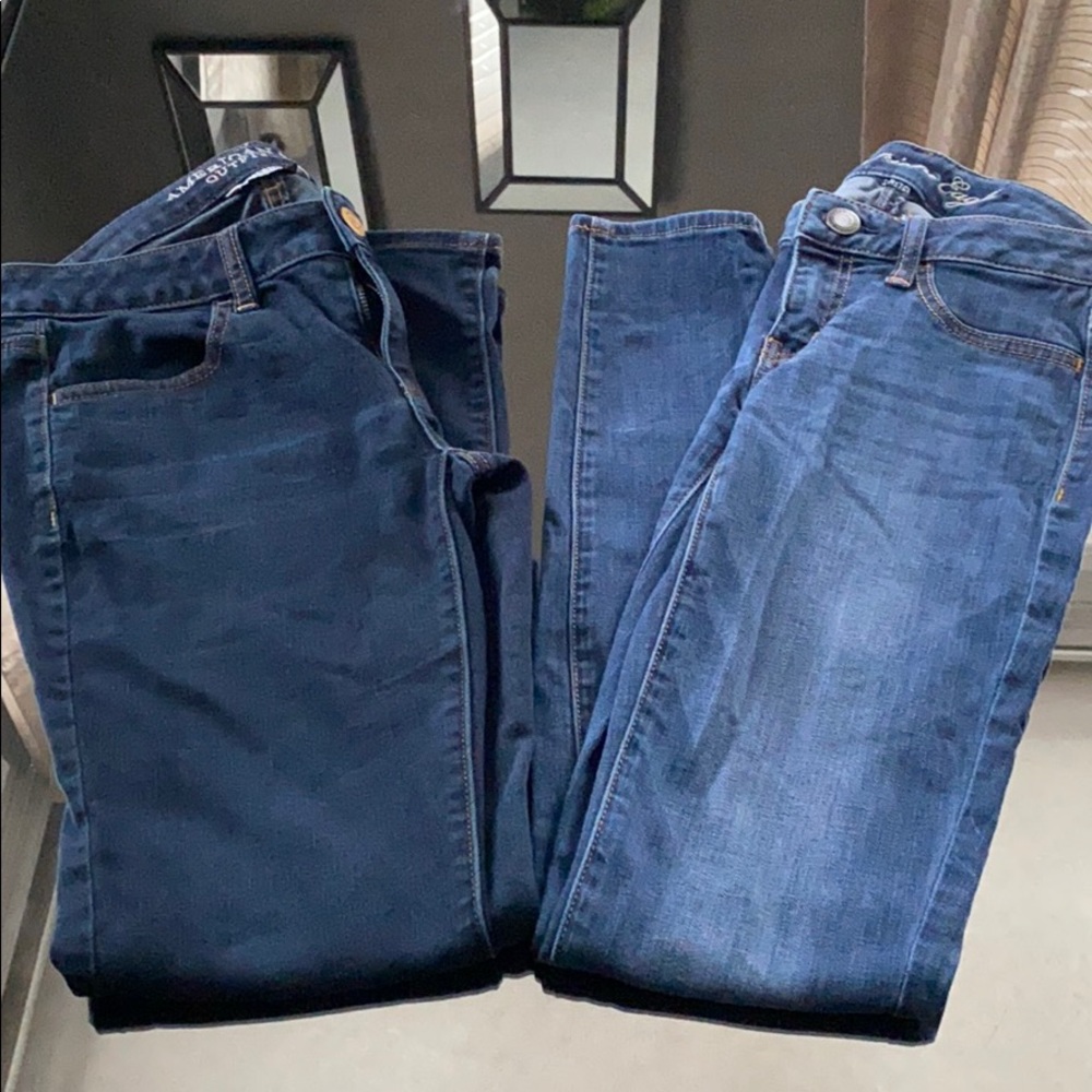 3 pairs for $45 AE Jeggings, Size 4.